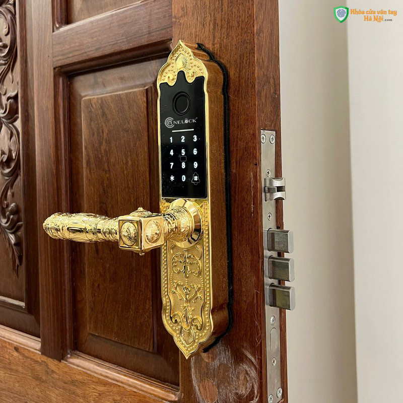 Khoa van tay Ha Noi-Lap cho cua go